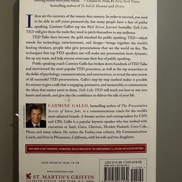 Book - Talk Like TED by Carmine Gallo - Picture 2 of 2